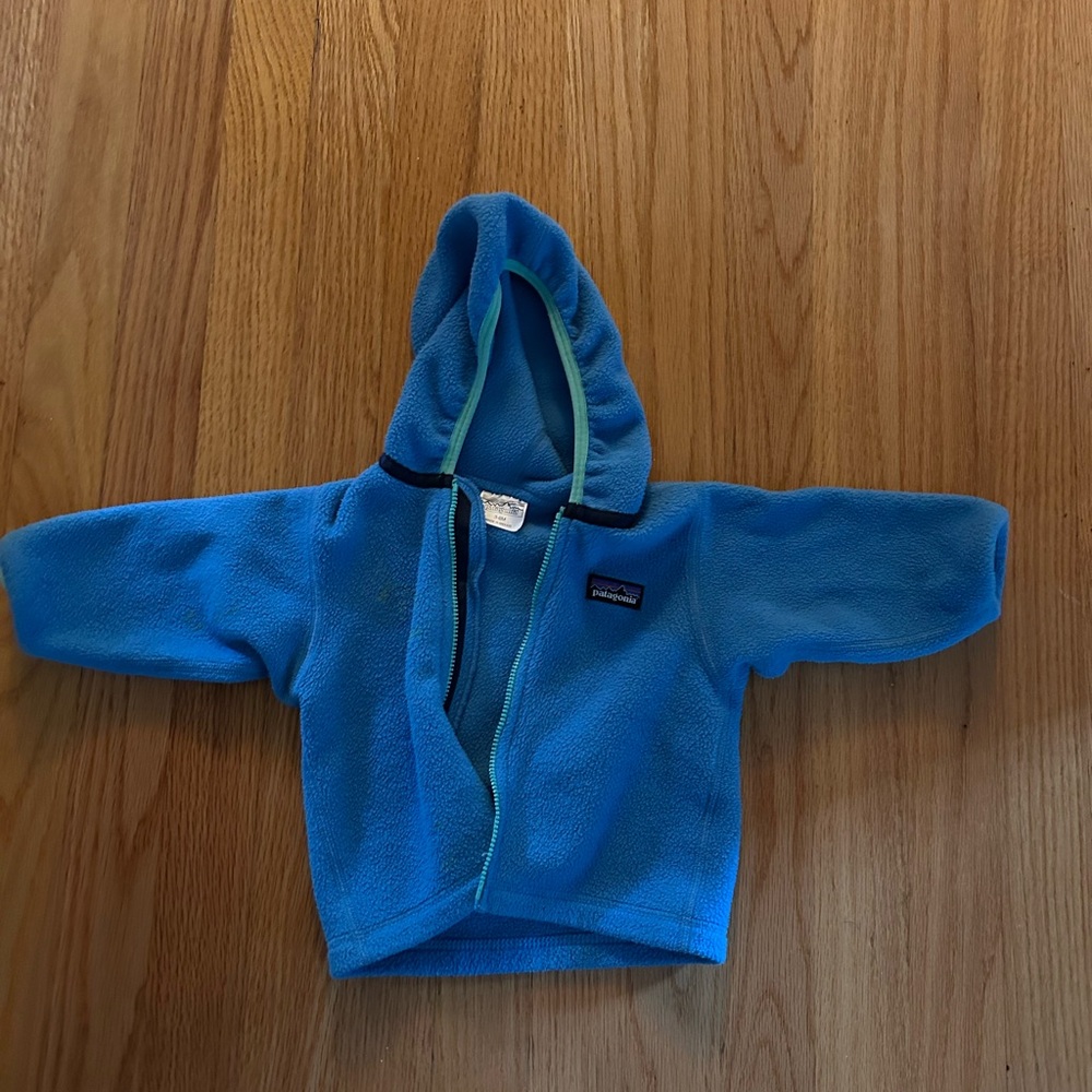 Patagonia Blue Fleece Baby Hoodie